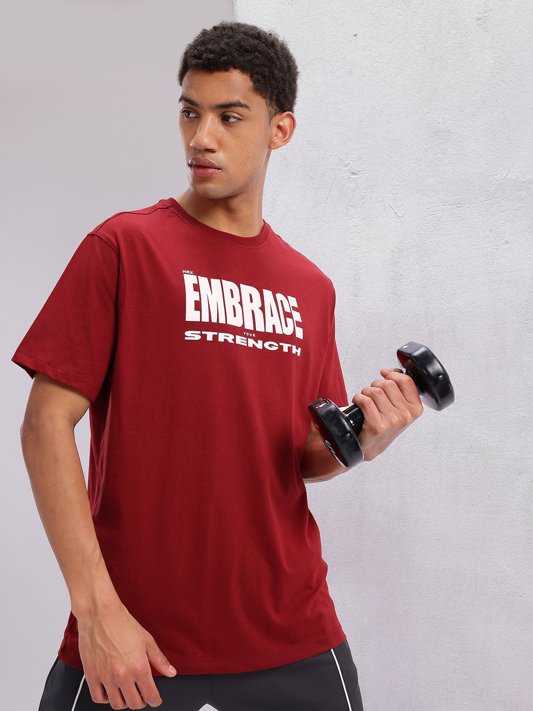 HRX by Hrithik Roshan Typography Printed Relaxed Fit Training T-shirt