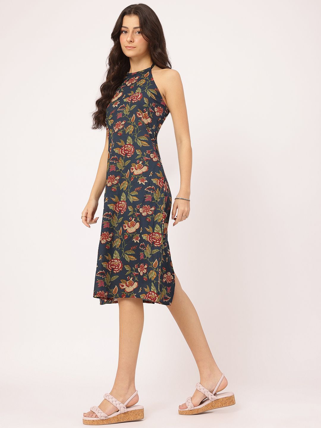 DressBerry Wildflower Wonder Halter Haul Cotton Cambric Dress