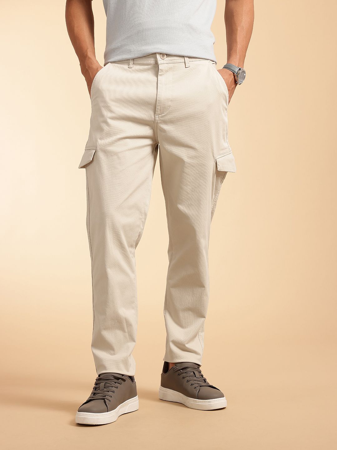 French Connection Men Regular Fit Cargos Trousers