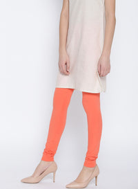 Orange Solid Leggings