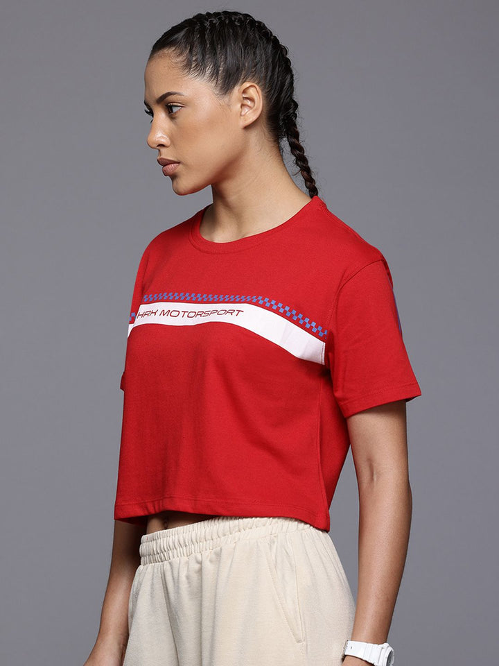 HRX by Hrithik Roshan Women Striped Crop T-shirt