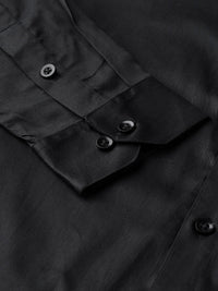 DENNISON Men Black Comfort Regular Fit Solid Formal Shirt
