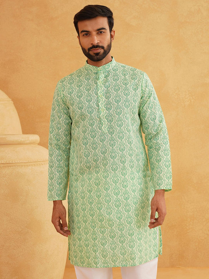 SOJANYA Ethnic Motifs Printed Mandarin Collar Kurta With Trousers