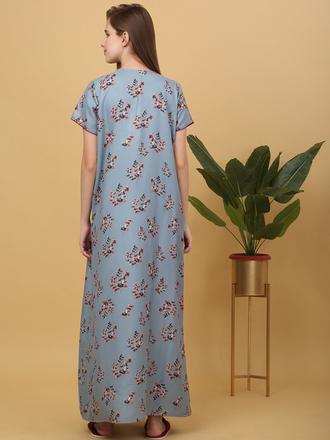 Sweet Dreams Printed pure cotton Maxi Nightdress