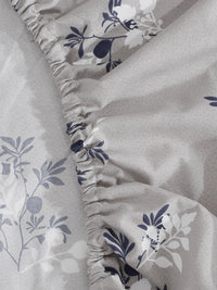 KLOTTHE Floral Printed 300 TC Fitted King Bedsheet with 2 Pillow Covers