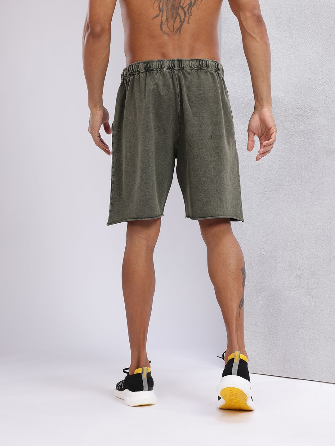 HRX by Hrithik Roshan Men Brand Logo Print Pure Cotton Washed Effect Training Shorts