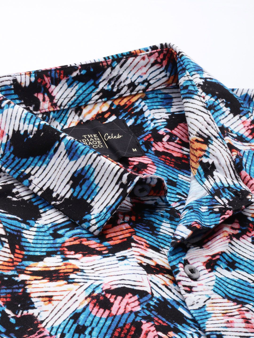The Indian Garage Co Men Pure Cotton Slim Fit Opaque Printed Party Shirt