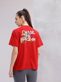 HRX by Hrithik Roshan Women Typography Printed Drop-Shoulder Sleeves T-shirt