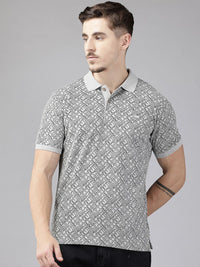 Park Avenue Geometric Print Polo Collar T-shirt