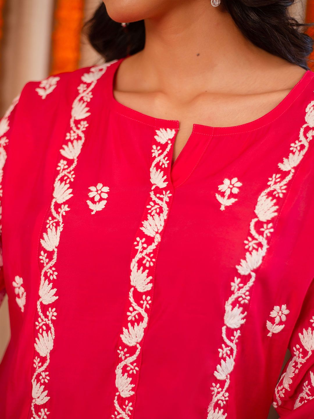 House of Kari Women Chikankari Muslin Kurta