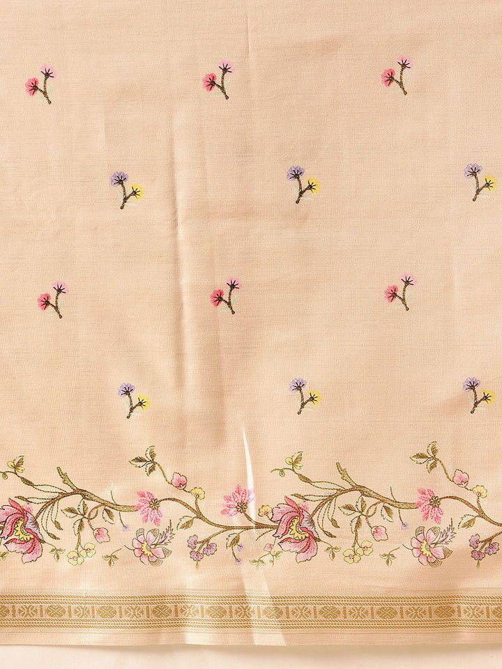 Silk Land Tussar Color Soft Silk Floral Digital Printed Saree