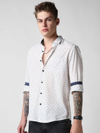 VASTRADO Men Classic Slim Fit Opaque Printed Casual Shirt