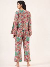 Sanskrutihomes Floral Printed Pure Cotton Night Suit