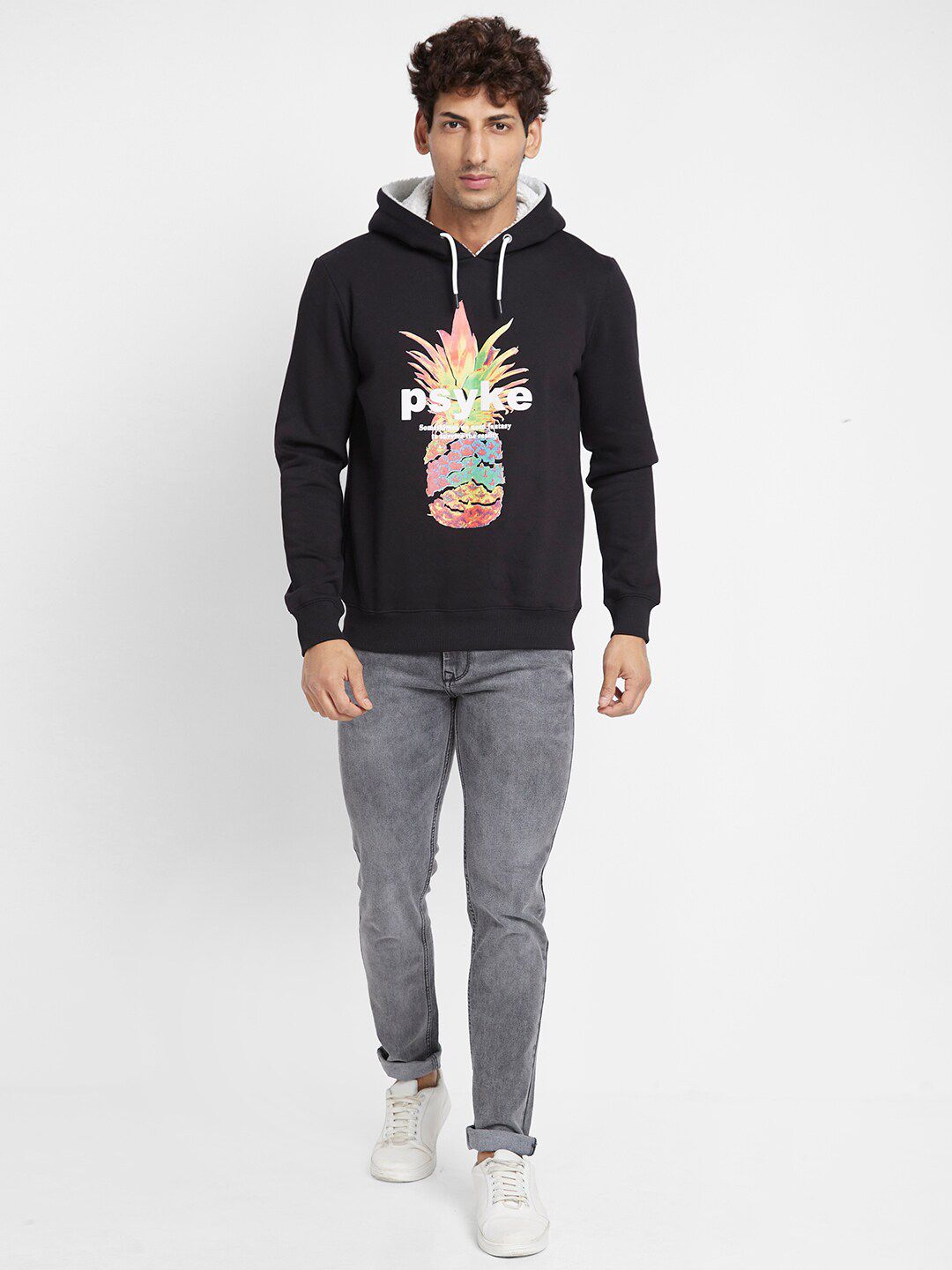 Being Human Graphic Printed Hooded Cotton Pullover