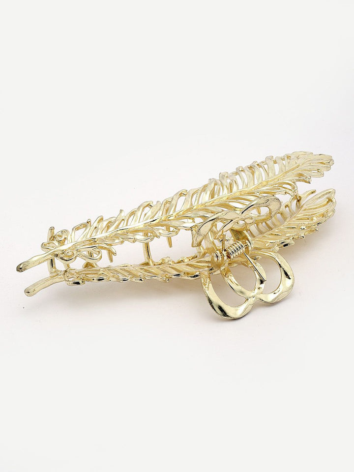 PANASH 18KT Gold Plated Stainless Steel Tarnish-Free Waterproof Embellished Claw Clip
