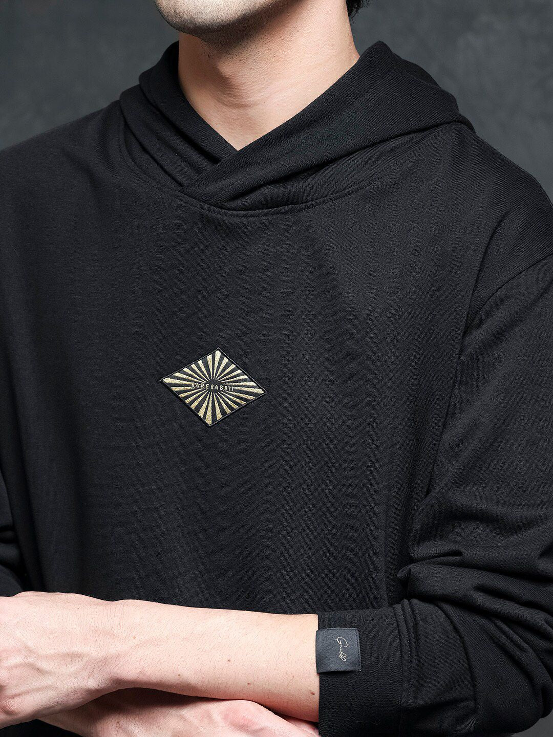 RARE RABBIT Men Trivial Graphic Print Hooded Sweatshirt
