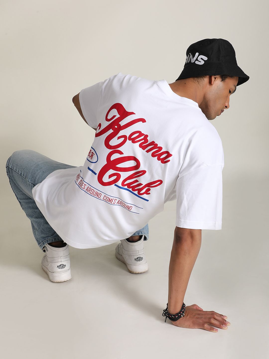 Bene Kleed Men Pure Cotton Typography Printed Oversized T-shirt