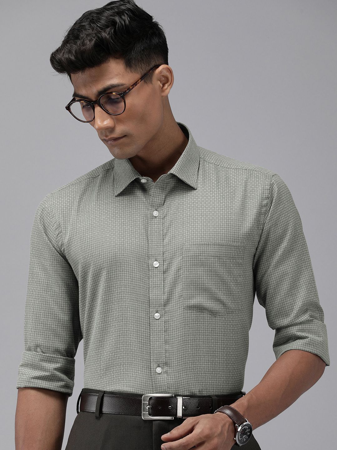 Park Avenue Slim Fit Self Design Opaque Formal Shirt