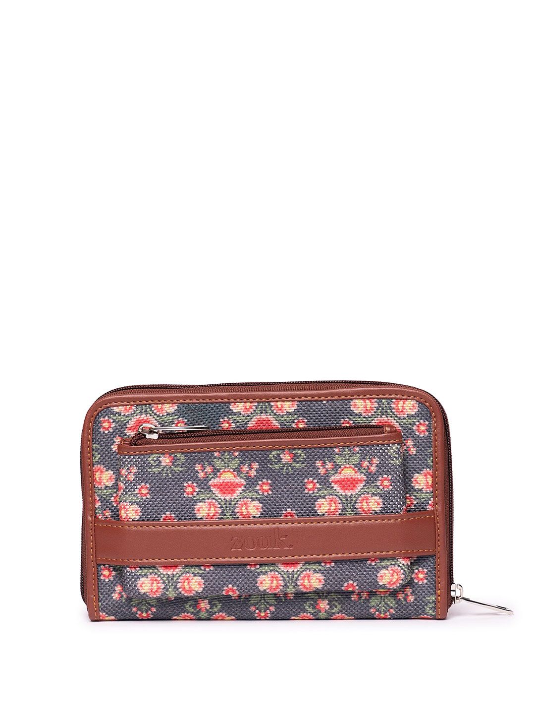 ZOUK Women Mughal Garden Floral Printed Classic Zip Around Wallet
