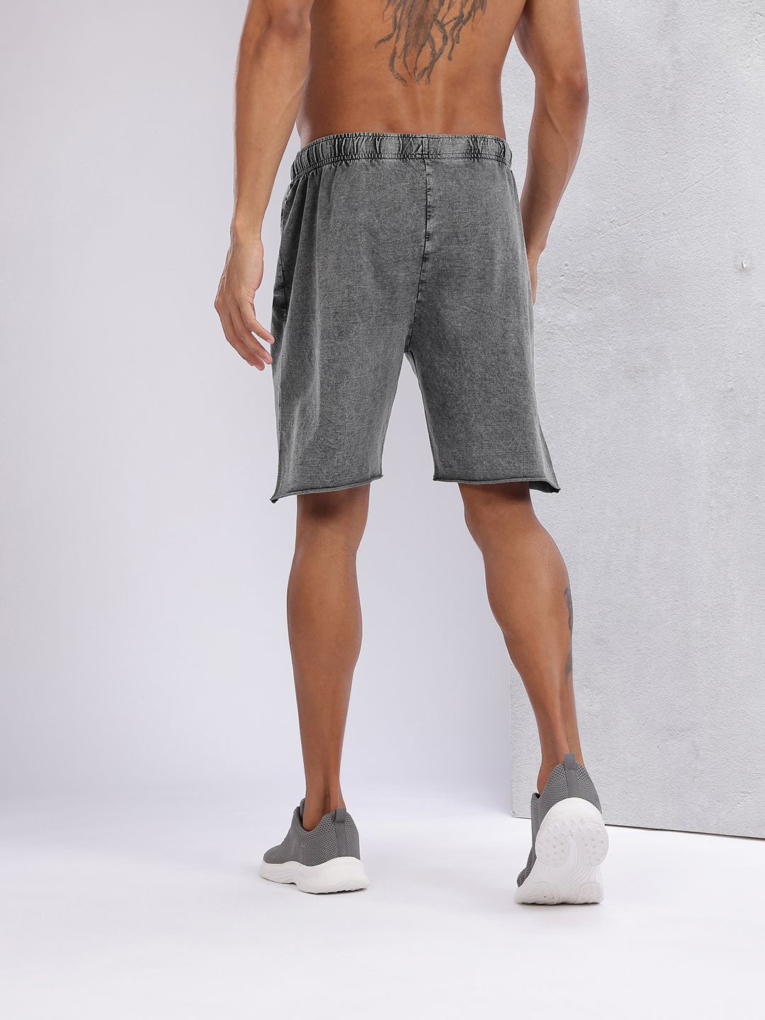 HRX by Hrithik Roshan Men Brand Logo Print Pure Cotton Washed Effect Training Shorts