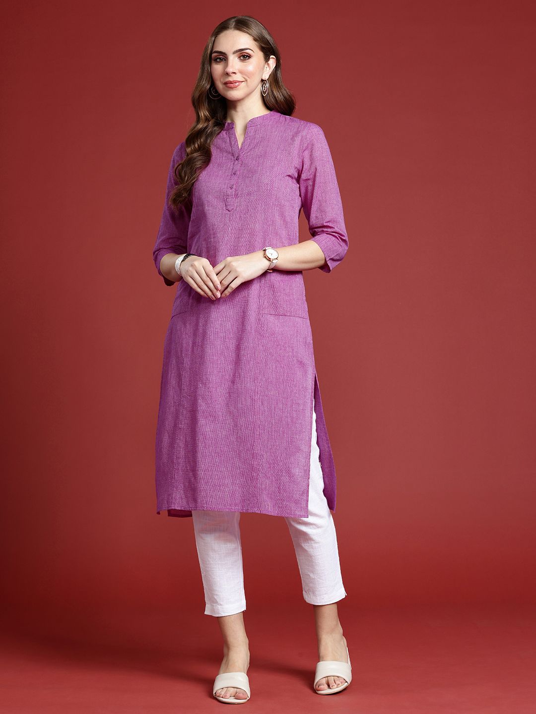 Anouk Women Pure Cotton Straight Kurta