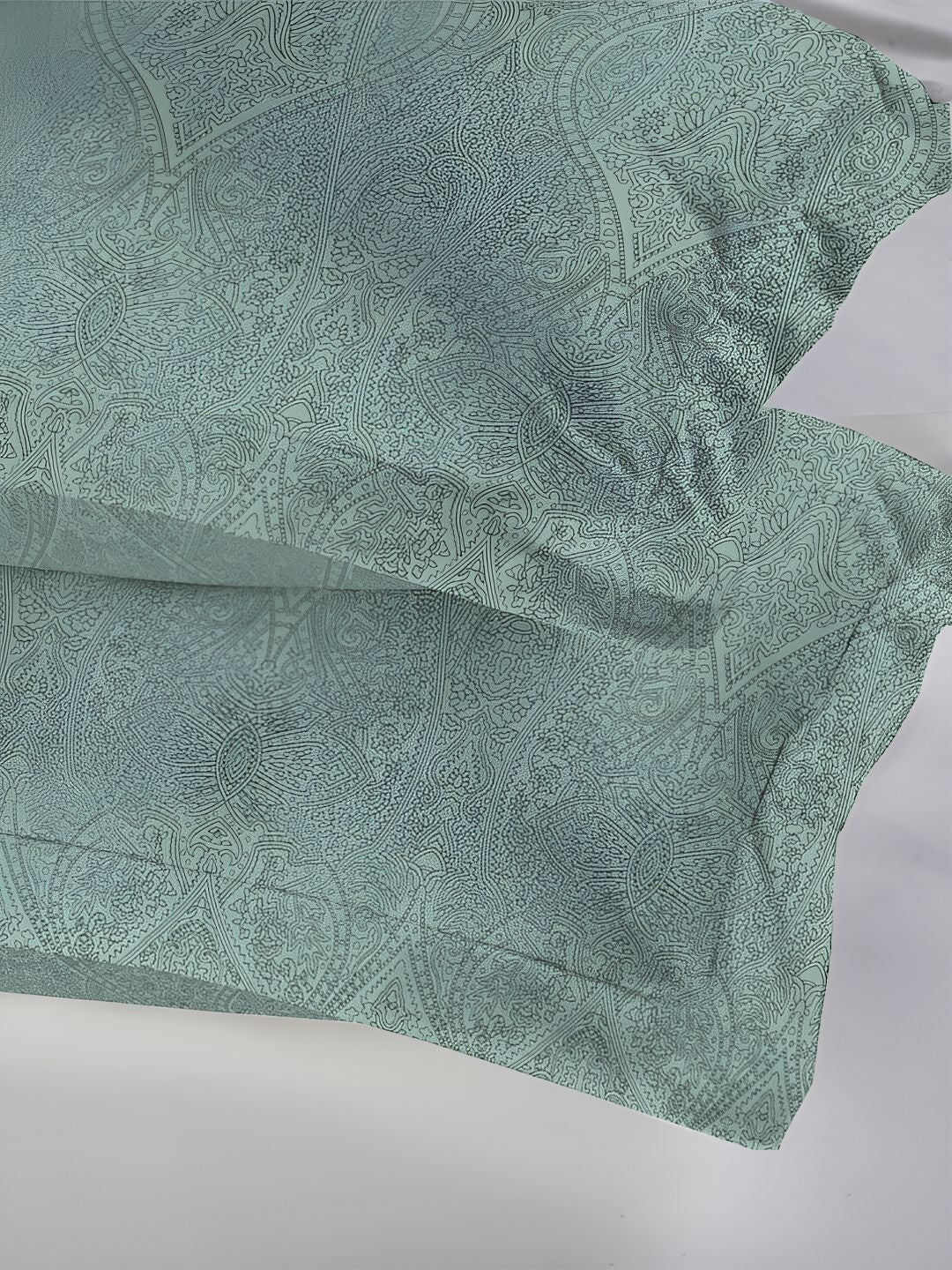 MYTRIDENT Green & Black 2 Pieces Pure Cotton Rectangle Pillow Covers