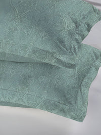 MYTRIDENT Green & Black 2 Pieces Pure Cotton Rectangle Pillow Covers