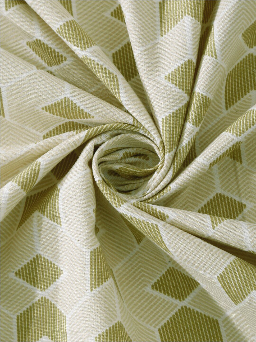 KLOTTHE Olive-Green Printed 300 TC Fitted Double King Bedsheet With 2 Pillow Covers