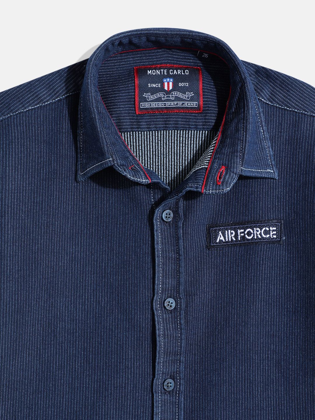 Monte Carlo Boys Printed Textured Smart Fit Shirt