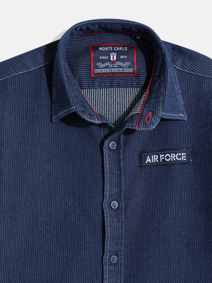 Monte Carlo Boys Printed Textured Smart Fit Shirt