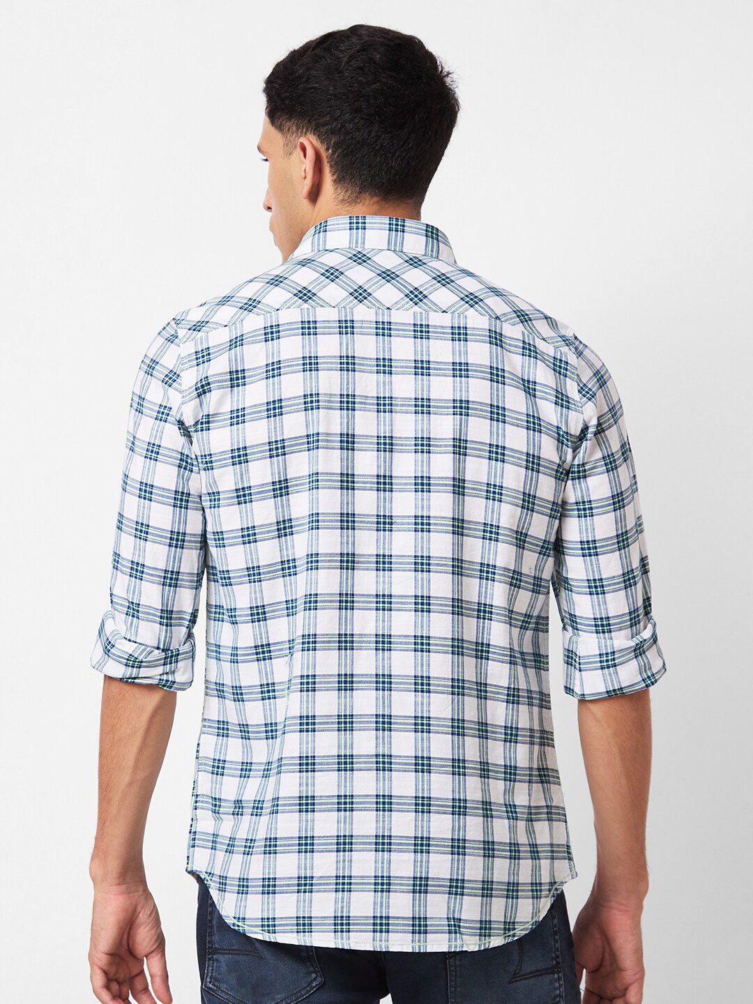 SPYKAR Checked Slim Fit Cotton Casual Shirt