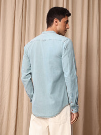 Mr Bowerbird Pure Cotton Tailored Fit Denim Casual Shirt
