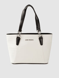 Lino Perros White Textured PU Structured Handheld Bag