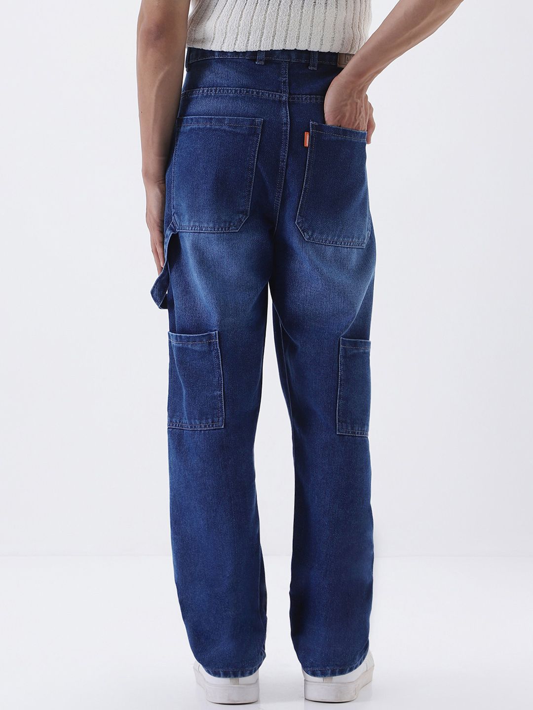 Urbano Fashion Men Loose Baggy Fit Mid-Rise Light Fade Non Stretchable Cotton Jeans
