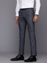 Raymond Men Checked Slim Fit Formal Trousers