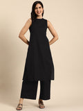 Anouk Women Solid Round Neck Pure Cotton Kurta