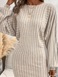 DressBerry Women Cuffed Sleeve Jumper Dress