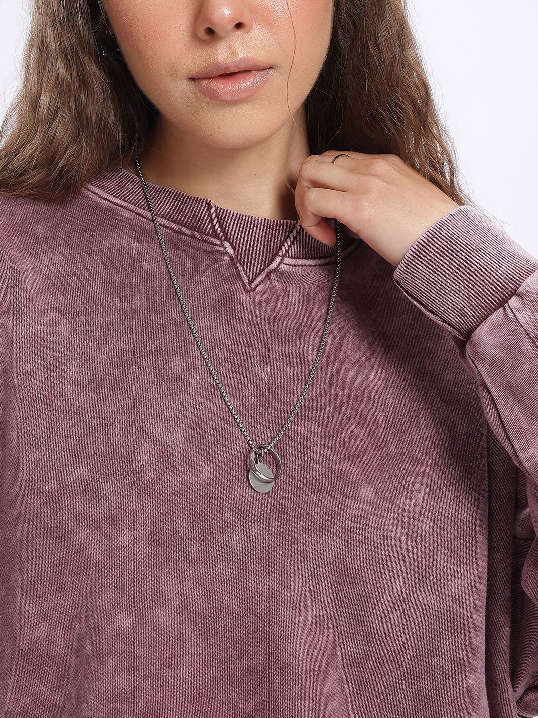 DressBerry Texture Dyed Drop-Shoulder Sweatshirt