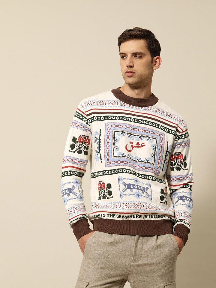Mr Bowerbird Self Design Premium Love Oversized Fit Pullover Sweater