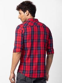 SPYKAR Men Classic Slim Fit Tartan Checks Cotton Casual Shirt