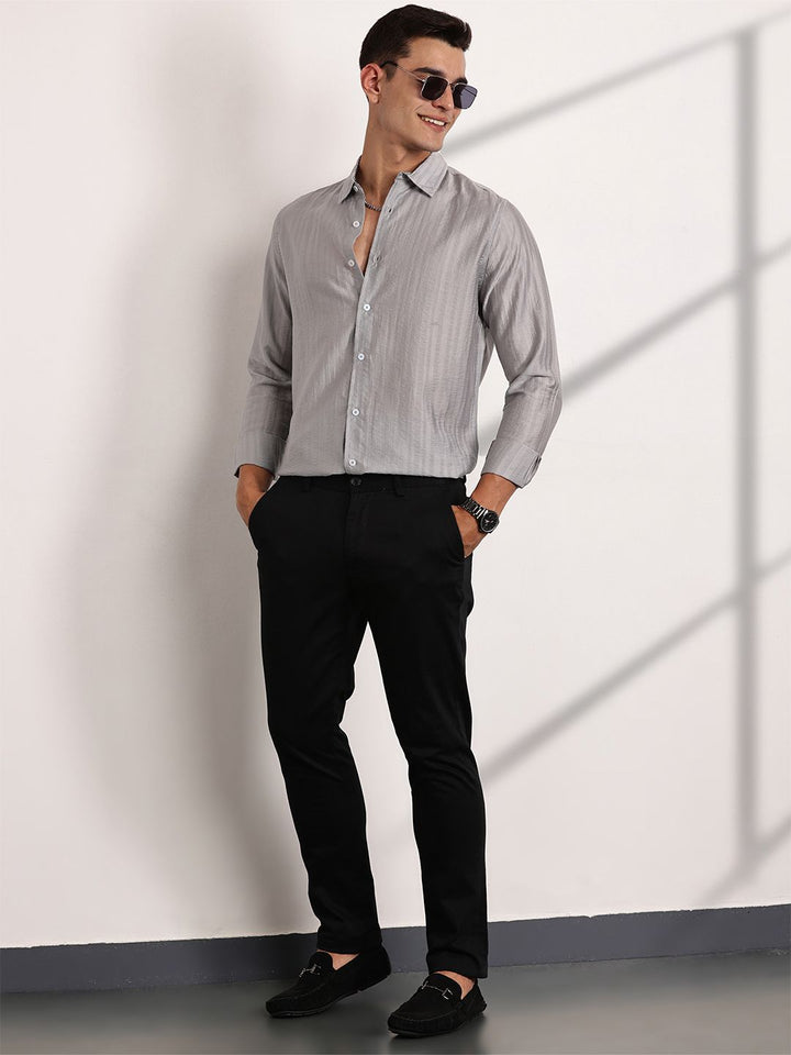 Thomas Scott Men Classic Slim Fit Opaque Casual Shirt