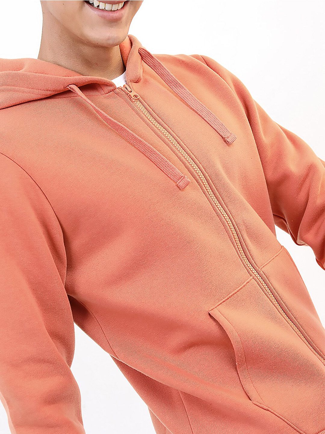 HIGHLANDER Men Pink Hooded Pullover Sweatshirt