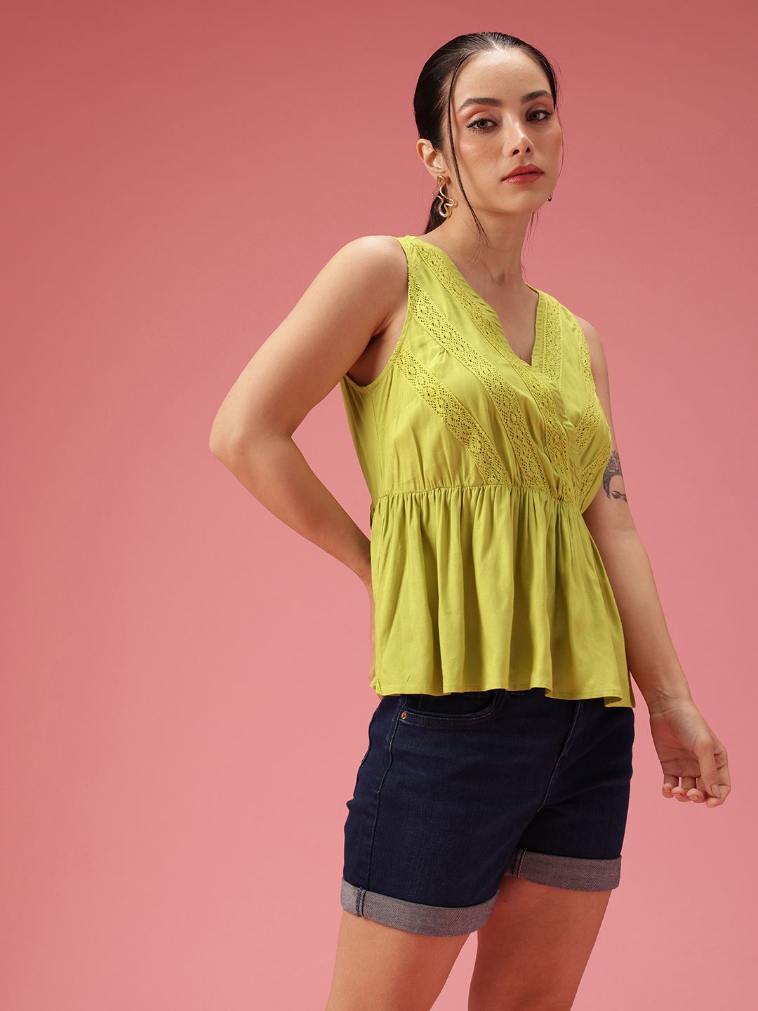 DressBerry Lace Inserts A-line Top