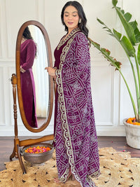KALINI V-Neck Yoke Design Sequinned Straight Kurta with Trouser & Dupatta
