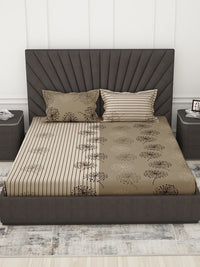 Story@home Printed 186 TC Cotton Queen Bedsheet with 2 Pillow Covers