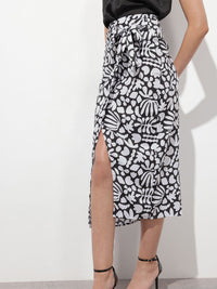 DressBerry Brushstroke Abstract Pencil Midi Skirt