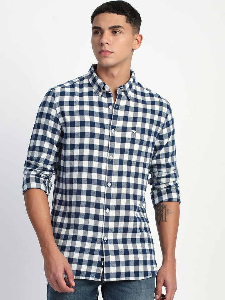 THE BEAR HOUSE Men Slim Fit Buffalo Checks Opaque Checked Casual Shirt