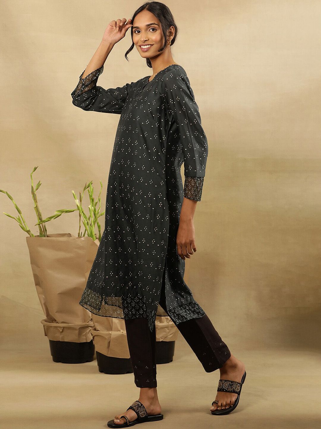 Folk Song  Abstract Printed  A-Line Kurta