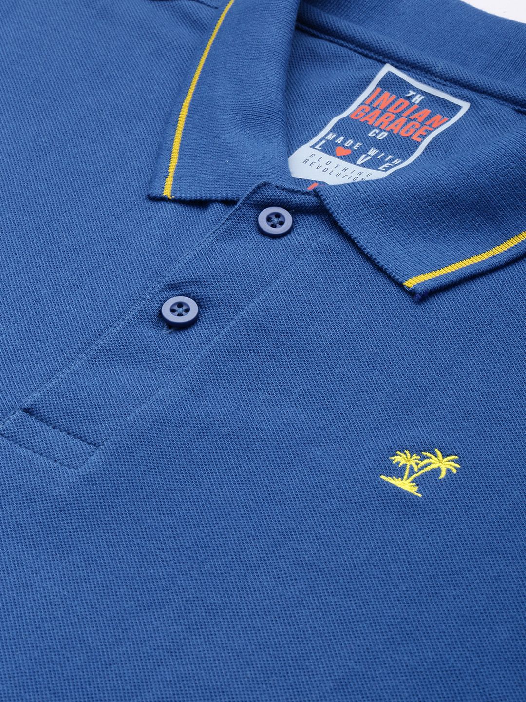 The Indian Garage Co Men Solid Polo Collar T-shirt