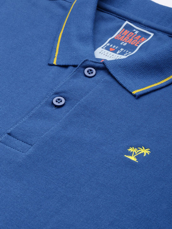 The Indian Garage Co Men Solid Polo Collar T-shirt